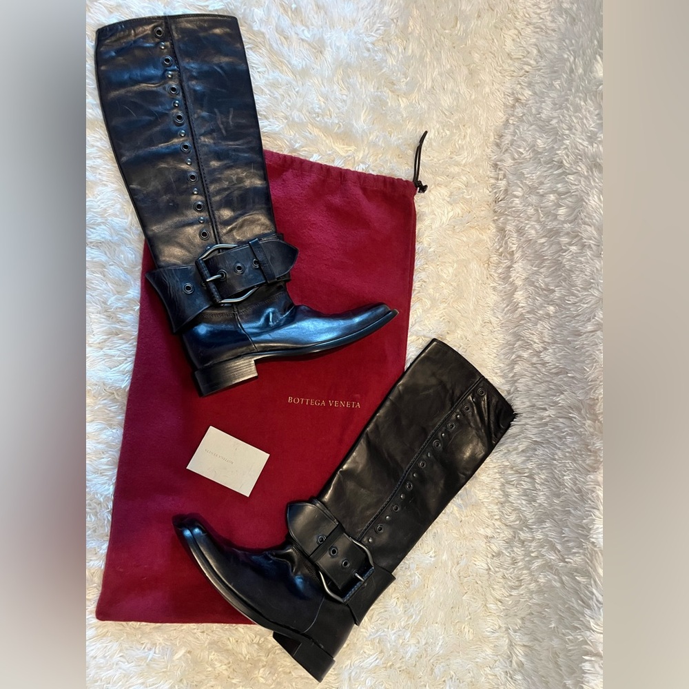 Vintage & Unworn Authentic Leather Bottega Veneta Knee-High Boots, Circa 2004